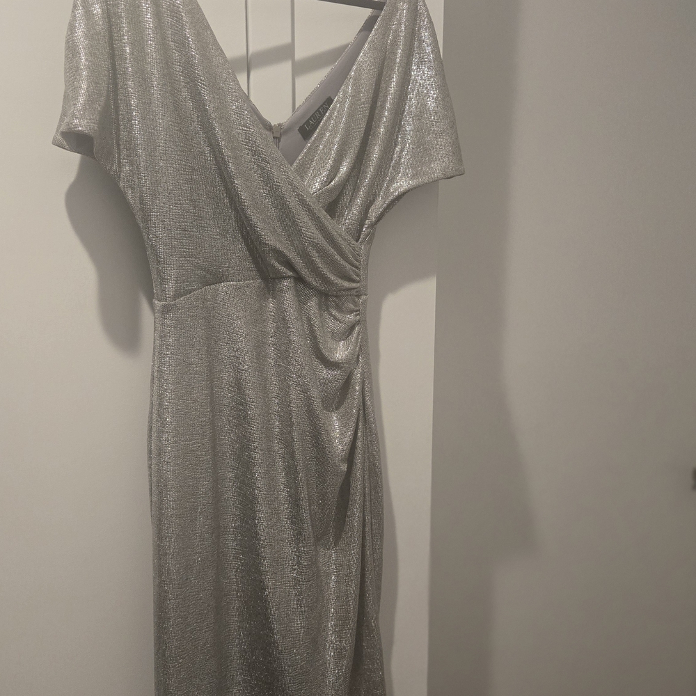 Ralph Lauren Silver Asymmetrical Dress